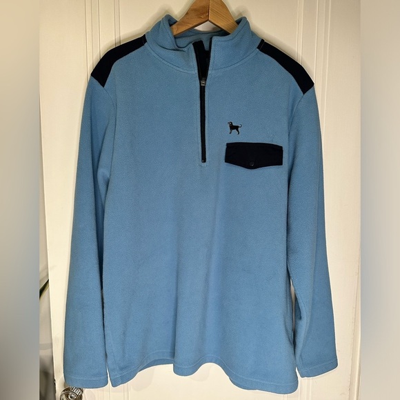 The Black Dog - Quarter zip - Fleece Pullover - Mens large light blue - Picture 1 of 10